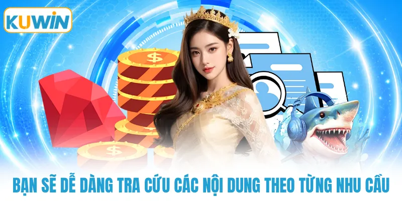 Bạn sẽ dễ dàng tra cứu các nội dung theo từng nhu cầu